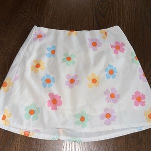 Flower Print Mini Skirt (US 0)